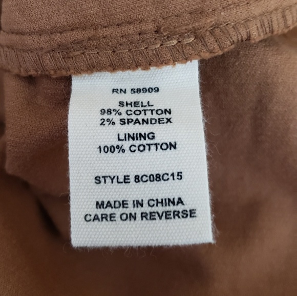 Brown Corduroy Mini Shirt SZ25 NWT - Picture 5 of 5